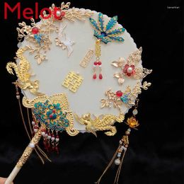 Decorative Figurines Chinese Wedding Bouquet Handmade Ancient Style Fan High-End Circular Decoration Gifts