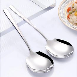 Spoons 2 Pcs Serving Spoon Big Utensils Ladle Rice Buffet Stainless Steel Large Long Handled