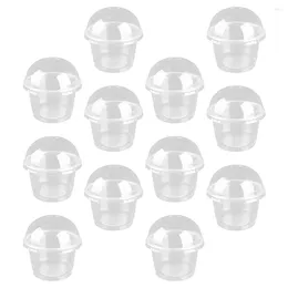 Disposable Cups Straws 20 Pcs 250ml Transparent Dessert Clear Salad With Cover Home Kitchen Supply Accessories