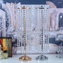 Candle Holders Crystal Acrylic Flower Vases 61cm Wedding Table Centrepieces Metal Floral Stands Rack Event Party Road Lead Christmas