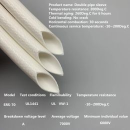 Alkali Free Glass Fibre Braided Sleeve Internal Silicone Material High Temperature Resistant Wiring Insulating Wire Sheath