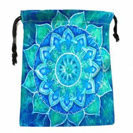 custom Mandala Drawstring Bags Printed gift bags 18*22cm Travel Pouch Storage Clothes Handbag Makeup Bag L06A#