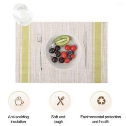 Table Mats Pvc Placemats Stylish Striped Pattern Dining Placemat Set Waterproof Heat-resistant Kitchen Mat Bowl For Protection