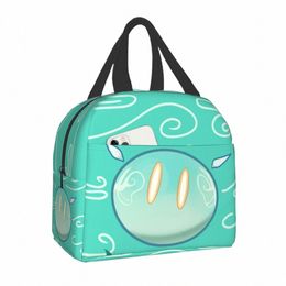 anemo Slime Genshin Impact Insulated Lunch Tote Bag for Women Anime Game Portable Cooler Thermal Bento Box Cam Travel Picnic n4ab#