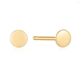 Stud Earrings Fine Jewellery Exquisite Findings Blank Posts Flat Ear 14k Solid Gold Jewelry Round Mini Disc For Women