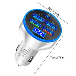 4USB PD 250W Car Charger Type C Fast Charging QC 3.0 Auto Mobile Phone Adapter for iPhone Samsung Huawei Xiaomi