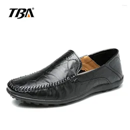 Walking Shoes 2024 TBA Men Slip On Leather Outdoor Black PU T1587
