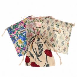 cute Cloth Floral Travel Cosmetic Lipstick Coin Purse Storage Bag Makeup Handbags Women Wallet Organizer Small Pouch Bags Z2Yj#