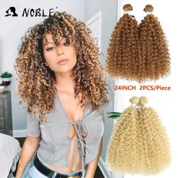 Weave Weave Noble 24"Inch 2Pcs/Pack Curly Hair Weaving Kinky Curly Hair Weft Synthetic Hair Weave Bundles For Black Women