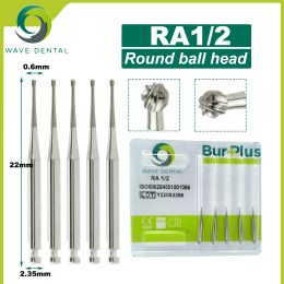 WAVE Dental Burs Tungsten Carbide Burs Dental Strawberries RA Round Head Burs For Low Speed Contra Angle Handpiece 5Pcs/Pack