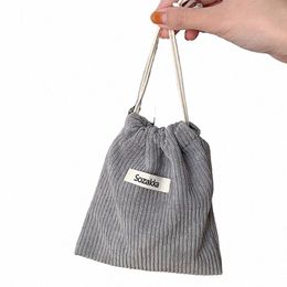 2023 Winter Corduroy Small Storage Bag Fi Christmas Gift Package Solid Casual Cosmetic Lipstick Bag New Drawstring Mini Bag G24B#