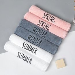 Towel 34x75cm Cotton Hand Embroidery Four Seasons Solid Color Thicken Elegant Home Bathroom Cloth