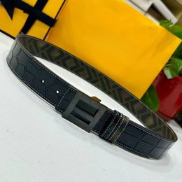 Double loop front and back with belt buckle black romano leather material black pattern on the back square metal finish fashion versatile style width 4.0CM