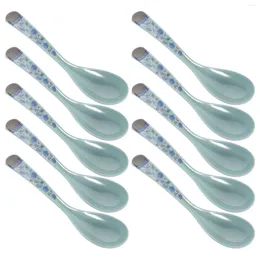 Spoons 10 Pcs Spoon Cucharas Para Sopa Small Short Handled Tablespoons Delicate Dinner Daily Melamine Kitchen Soup