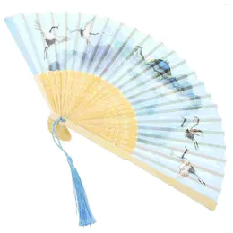 Decorative Figurines Folding Fan Chinese Style Hand Held Bamboo Traditional Vintage