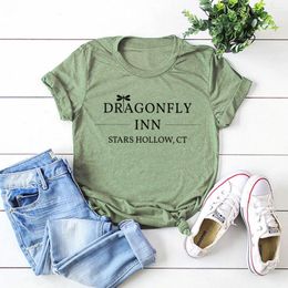 Women's T Shirts Dragonfly Inn Shirt Gilmore Girls T-Shirt Stars Hollow Tv Show Tees Lorelai Rory Vintage Women Casual Tops