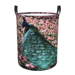 Laundry Bags Peacock Hamper Large Storage Basket Feather Animal Cute And Beautiful Girls Boys Toy Organiser