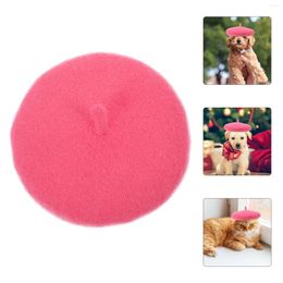 Dog Apparel Pet Beret Puppy Accessory Hat Clothing Cartoon Costume Cap Wool Party Birthday Decoration For Girl