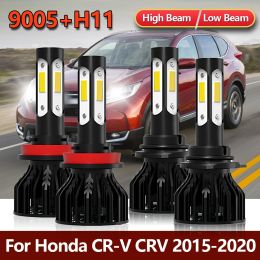 4x LED 9005/HB3 H11 Headlight Bulbs High Low Combo Four-sides Lamps Kit For Honda CR-V CRV 2015 2016 2017 2018 2019 2020 2021