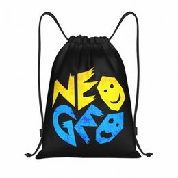 arcade Game Neo Geo Logo Drawstring Backpack Women Men Sport Gym Sackpack Portable Training Bag Sack p5KR#