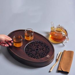 Tea Trays Single Tray Small Japanese Water Storage Type Household Living Room And Office Bamboo Mini Oval Table