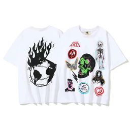 Mens T Shirts Vintage Cotton Summer Short Sleeve Hip Hop Rap Tops Tees O Neck Casual Tshirts Print Tops Freestyle High Street Loose Fit Lovers Luxury Tshirt Size M-2XL