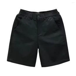 Men's Shorts Summer Men Straight Wide Leg With Elastic Waistband Button Zipper Loose