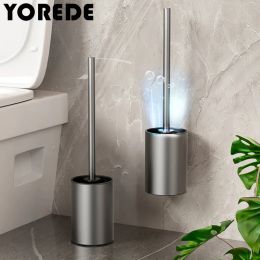 Brushes YOREDE Stainless Toilet Brush Cleaning Brush For Toilet Wall Hanging Floor Household Cleaning Tools Bathroom Accessories Set