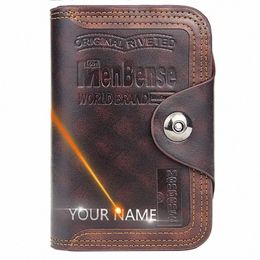 new Short Men Wallets Slim Vintage Card Holder Male Wallet High Quality Luxury PU Leather Photo Holder Small Man Purse Wallet x61Y#