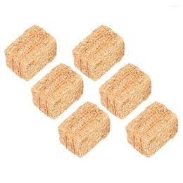 Decorative Flowers 6 Pcs Haystack Model Mini Garden Decoration Miniature Simulated Hayrick Faux Bales Decorate Rustic Ornaments Grass Po