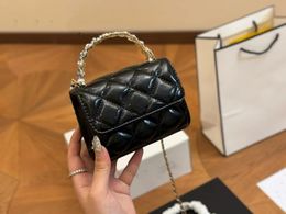 7A Luxury Fashion Design Women's classic Mini Pearl Chain Bag Leather material small exquisite Diamond-pattern clamshell bag super versatile hand crossbody bag