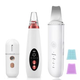 Tips Ultrasonic Skin Scrubber Ems Facial Pore Deep Cleaning Face Lifting Massager Blackhead Remover Vacuum Acne Cleaner