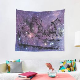 Tapestries Mad Hatters Tea Party In Space Tapestry Decorative Wall Decor Home Supplies