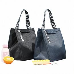 portable Lunch Box Thermal Bag Large Capacity Picnic Work Food Insulated Cooler Tote Bento Storage Bag for Women Square Handbags s5U2#