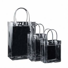women Clear Tote Bag PVC Transparent Handbag with Handle Shoulder Beach Trendy Bolsa De Reg Shop bags for Ladies p04C#
