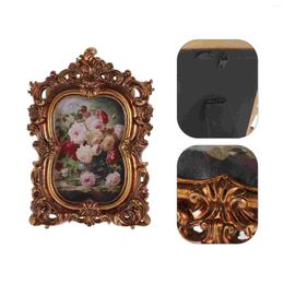 Frames European Style Po Frame Displaying Holder Office Desk Decor Embossed Picture Luxury Vintage Home