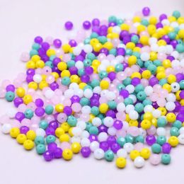 New Bright Summer Color 4mm 125pcs/bag Rondelle Faceted Crystal Glass Beads Round Loose Spacer Beads for Jewelry Making DIY