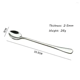 Spoons 2PCS Upscale Stainless Steel Stirring Children Smooth Students Delicate Teaspoons Ice Cream Coffee Soup