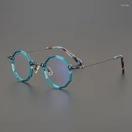 Sunglasses Frames High Quality Personality Polygon Acetate Glasses Frame Men Retro Round Eyeglasses For Women Clear Lens Prescription