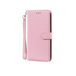 Factory Outlet Leather Phone Cover for Samsung Galaxy Note10 Pro Note20 Ultra A5 A6 A7 A8 J4 J5 J6 J7 J8 Kickstand Card Pocket Soft TPU Case with Retail Package