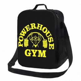 custom Yellow Powerhouse Gym Lunch Bag Men Women Thermal Cooler Insulated Lunch Box for Adult Office T0DB#