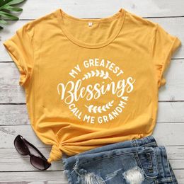 Women's T Shirts My Greatest Blessings Call Me Grandma T-shirt Funny Birthday Tee Shirt Top Fashion Mother's Day Gift Tshirt