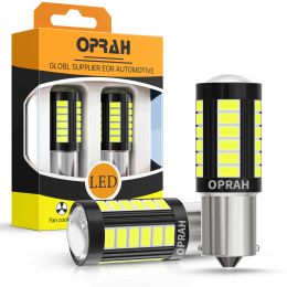 Oprah 2pcs LED 12V 24V Car Lights Truck Signal Lamps 1156 BA15S BAU15S P21W PY21W Canbus 5630SMD DRL Turn Bulbs White Yellow Red