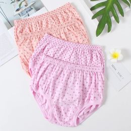 Middle-aged and Elderly Panties Women High Waist Briefs Large Size Underwear Female Lingerie Mother Grandma Shorts Underpants