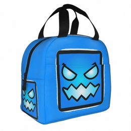 geometry Cube Gaming D Insulated Lunch Bags High Capacity Lunch Ctainer Cooler Bag Tote Lunch Box Work Travel Men Women 09PU#