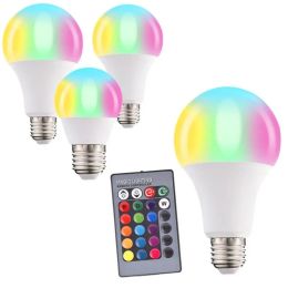 RGB Light Bulb E27 Colourful LED Change Colour Lamp RGBW Smart Bulbs 5W 10W 15W IR Remote Control Dimming For Home Christmas Light