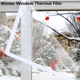 Window Stickers Winter Thermal Film Insulation Indoor Windproof Warm Self-Adhesive Clear Soft Glass Shrink Heat