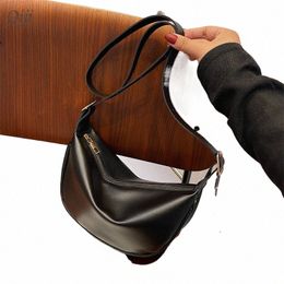 soft Leather Shoulder Menger Bags for Women, Wide Half Mo Purse, Handbags, Brand Waist Pack, New Fi, 2024 q2xl#