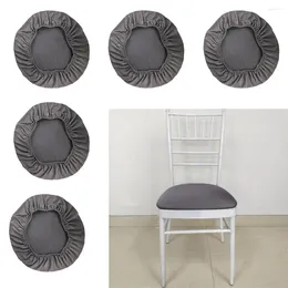 Chair Covers Set Of 5 Comfort Wedding Banquet Dining Seat Cover Machine Washable Grey