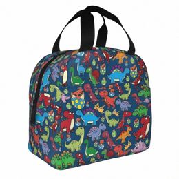 rex Dinosaur Fantasy Pattern Insulated Lunch Bags Large Meal Ctainer Cooler Bag Lunch Box Tote Office Travel Food Bag H0xc#